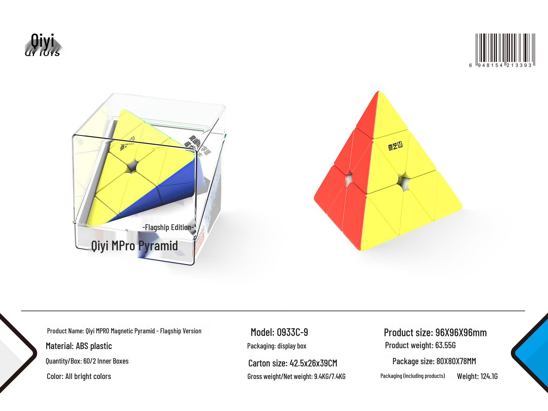 

Qiyi M Pro Pyramid 3rd Order Magnetic Smooth Puzzle Cube for Beginners