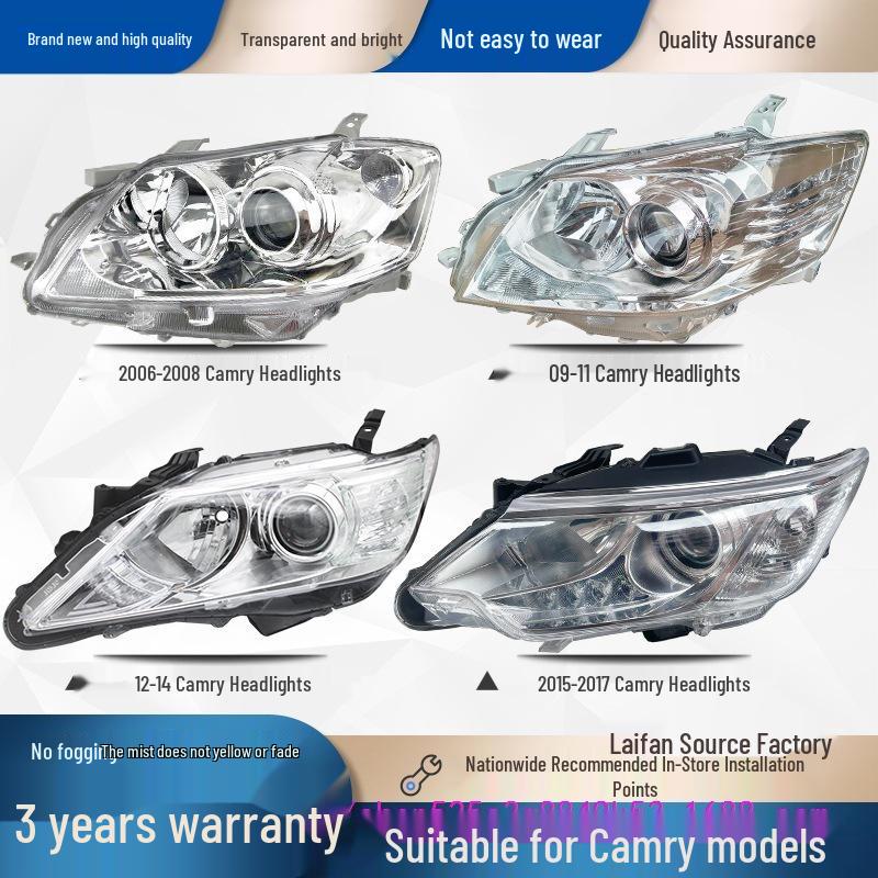Toyota Camry 6th/7th Gen Headlight Cover (2006-2017) Passenger Side-Right Front-Single Piece