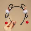 Pearl Hanfu Wig Headband Chinese Style New Year Headwear Tang Suit Flower Tassel Headband  Children