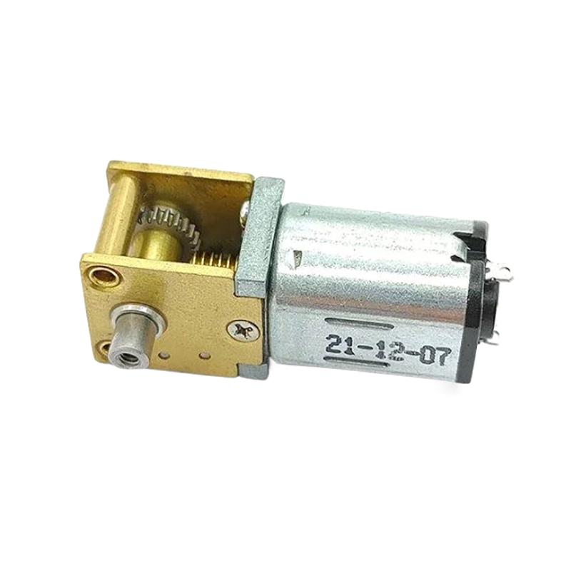 1Pc Dc3V 3.7V 5V 850Rpm D-Shaft Large Torque Micro Turbo Worm Mini N20 Dual Shaft Gear Motor Full Metal Gear Box Reduction Motor