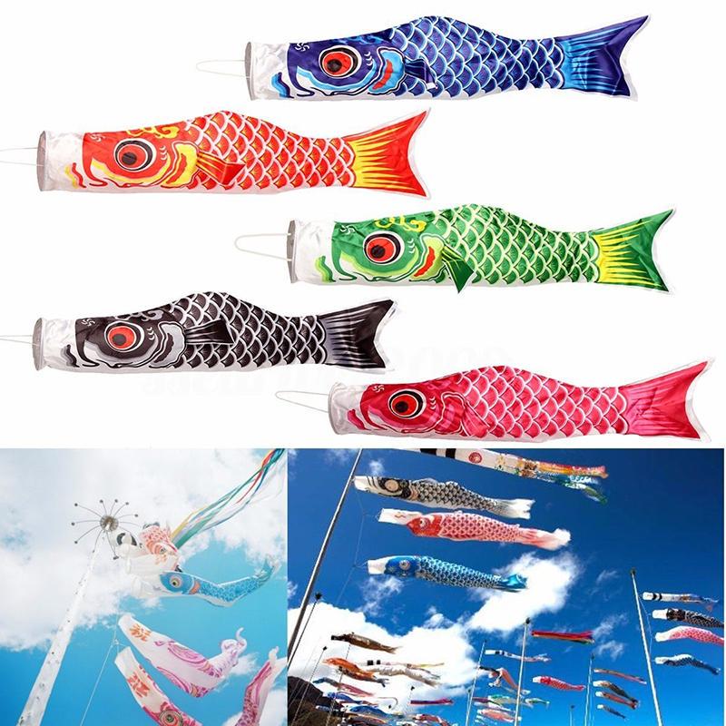 150cm Koi Nobori Windsock Pink Satin Fish Kite Japanese Carp Flag Decoration