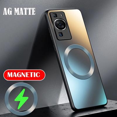 AG Matte Silicon Hard Case for Huawei P60 P50 P40 P30 Pro P40pro Full Protective Frosted Phone Magnetic Wireless Charging Case