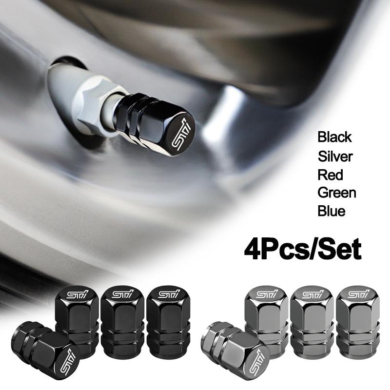 4pcs Car Tire F75 Valve Caps Waterproof Dust Covers Accessories For Subaru STI XV Forester BRZ Outback Smart Impreza WRX 2006 Ascent