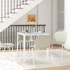 Square Dining Table for 4 People, Tempered Glass Tabletop, for Kitchen and Dining Room, 75 x 75 x 75 cm, White