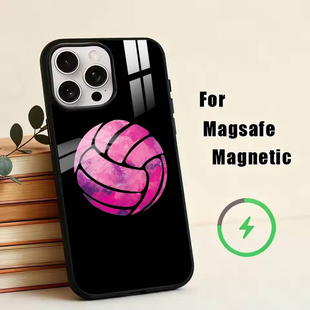Volleyball Painted  Phone Case For iPhone17,16,15,14,13,12,11 Plus,Pro Magnetic For Magsafe Wireless Charging