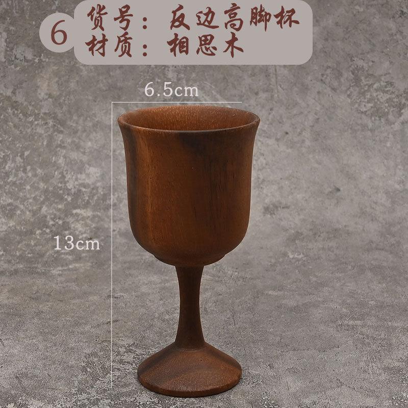 Handgefertigter Kelchbecher aus natürlichem Fichtenholz Umweltfreundliches klassisches Weinglas Runder Rotwein-Teecup Solide hölzerne Kelche Trinkgeschirr 110-150