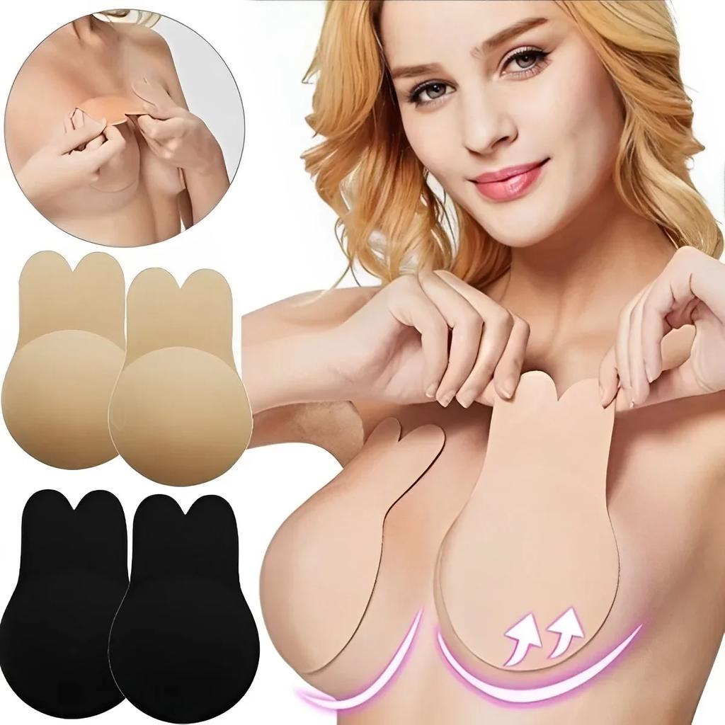 Reggiseni Push Up da Donna Silicone bio-pasta Reggiseno Adesivo Reggiseno Senza Spalline Copricapezzoli Riutilizzabile Pastiglie Adesive per Sollevamento del Seno Copricapezzoli a Forma di Coniglio