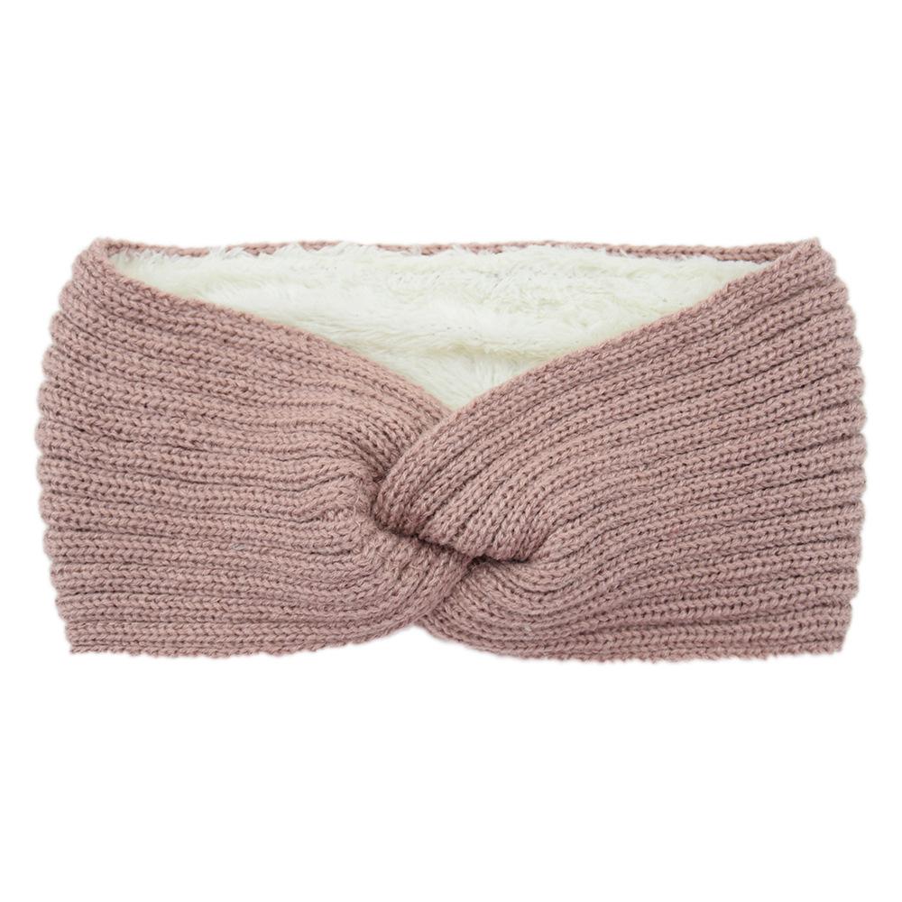 Wide Cross Fleece Lined Knitted Headbands For Woman Solid Warm Hairband Elastic Sports Yoga Headwear Girls Hair Accessories New