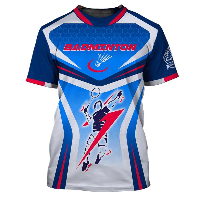 Summer Vintage 3D Sports Badminton Printing T Shirt Kids Fitness Lovers Graphic Short Sleeves Gym Fashion Streetwear T-shirts Clothes