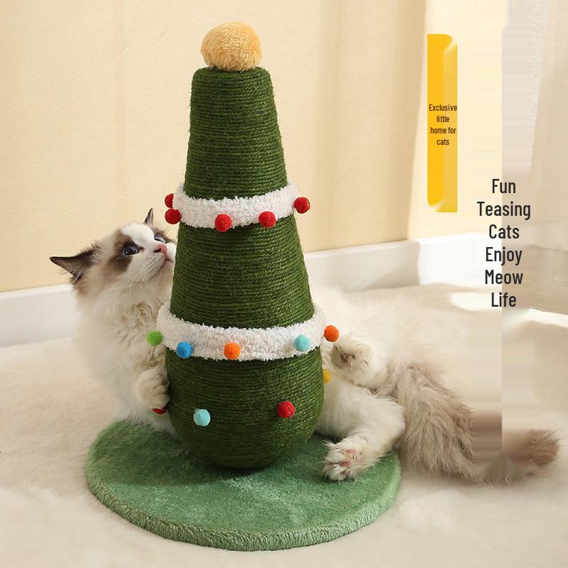 Winter Warm Cat Bed & Scratching Post with Durable Sisal - Vertical Climbing Frame & Toy