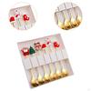 6 Piece Christmas Cutlery Set Flatware with Box Stainless Steel Dessert Spoon Tableware for
