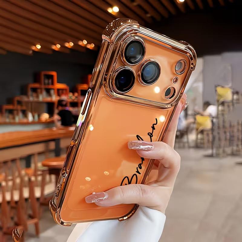 Personalized Name Personalized Plating Four Corner Anti Drop TPU Phone Case for iPhone 17 16 15 14 13 Pro Max Air