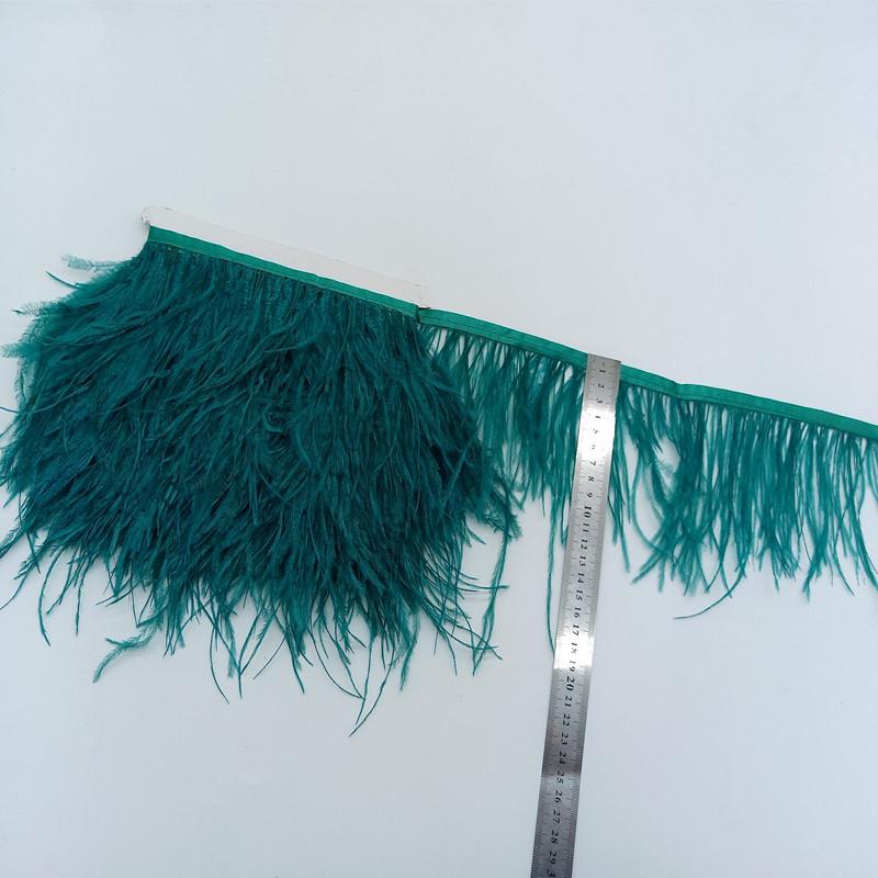 Feather1meter Dyed Colorful Ostrich Feathers Trim Ribbon for Dress Clothing Decoration Sewing Needlework Handicraft Accessories10-15cm