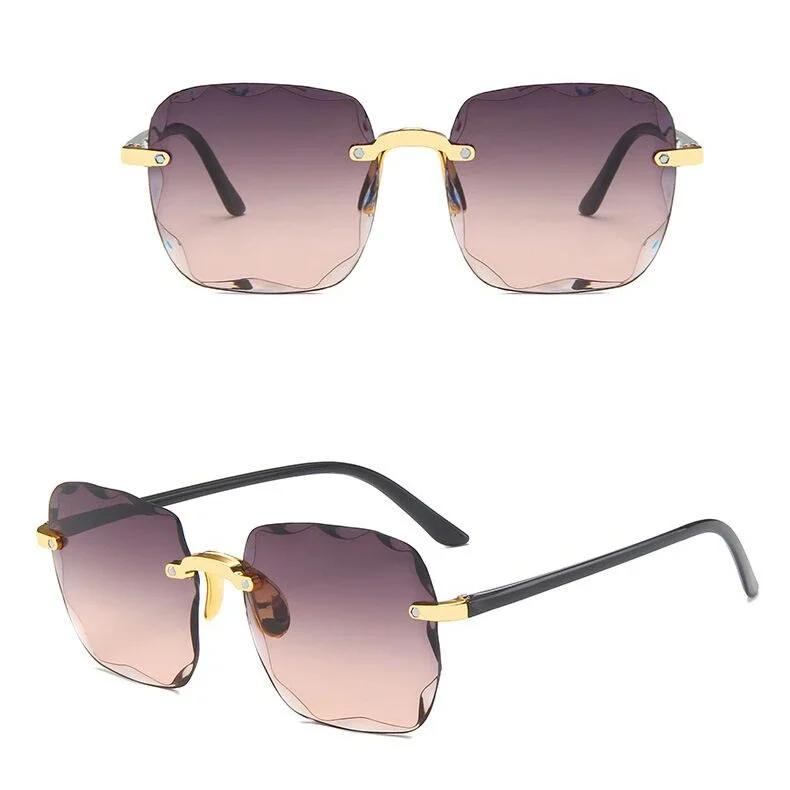 

Luxury Rimless Sunglasses Mens Women Stylish Y2K Sun Glasses Frameless Driving Travelling Shades UV400