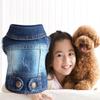 Denim Vest Jacket T-Shirt Cute Puppy Clothes, Comfortable Cool Clothing For Small Dogs