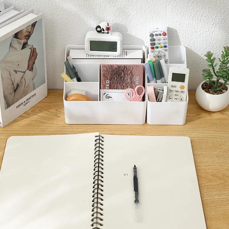 

оптовая продажа настольный ящик для хранения дом офис косметический пластиковый ящик канцелярские товары ручка многофункциональный органайзер для хранения пульт дистанционного управления YLE342 Send randomly