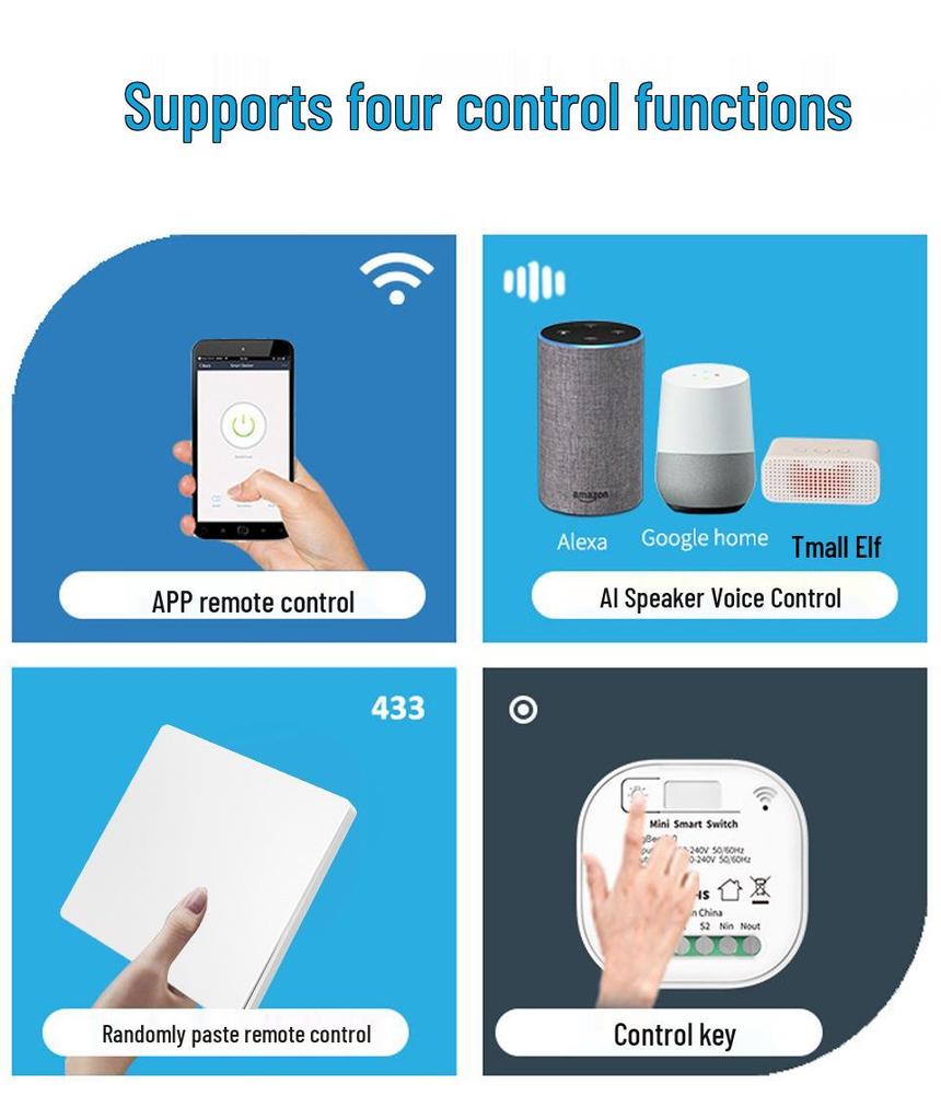Smart Tuya Zigbee Wireless Light Switch, Self-Powered Kinetic Energy Remote with App Control