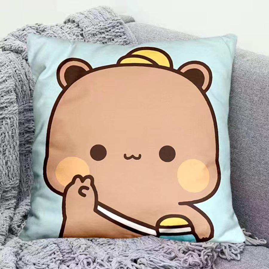 Yier Panda Roztomilý Polštář Bubu Dudu Kreslený Čtvercový Polštář Kawaii Anime Měkký Bederní Polštář na Pohovku Auto Domov Dekorace Ložnice