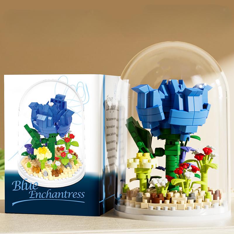 Eternal Rose Building Block Bouquet Flower Puzzle Assembly Toy Micro Particle Toy Desktop Decoration Building Block Toy