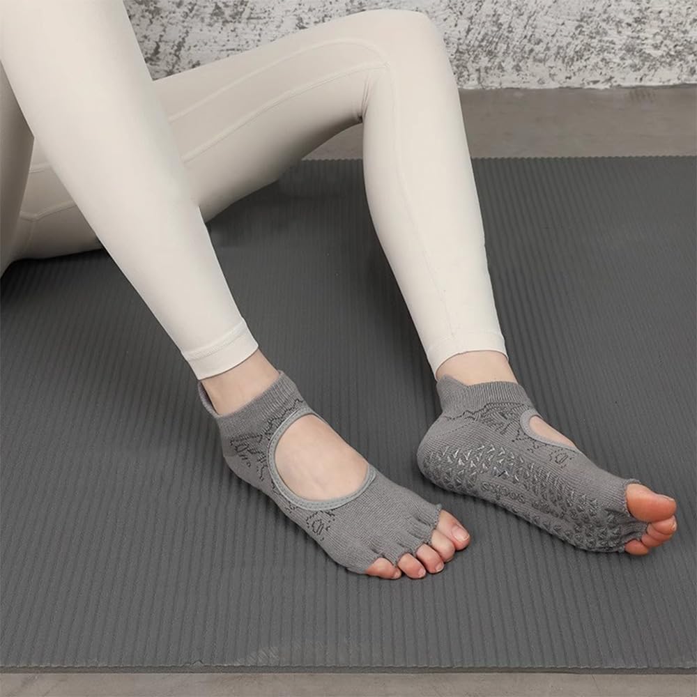 Yomoment Yoga Sports Pilates Socks, Socks, Non-Slip, Toeless, Five-Toe, Socks, Sweat-Resistant