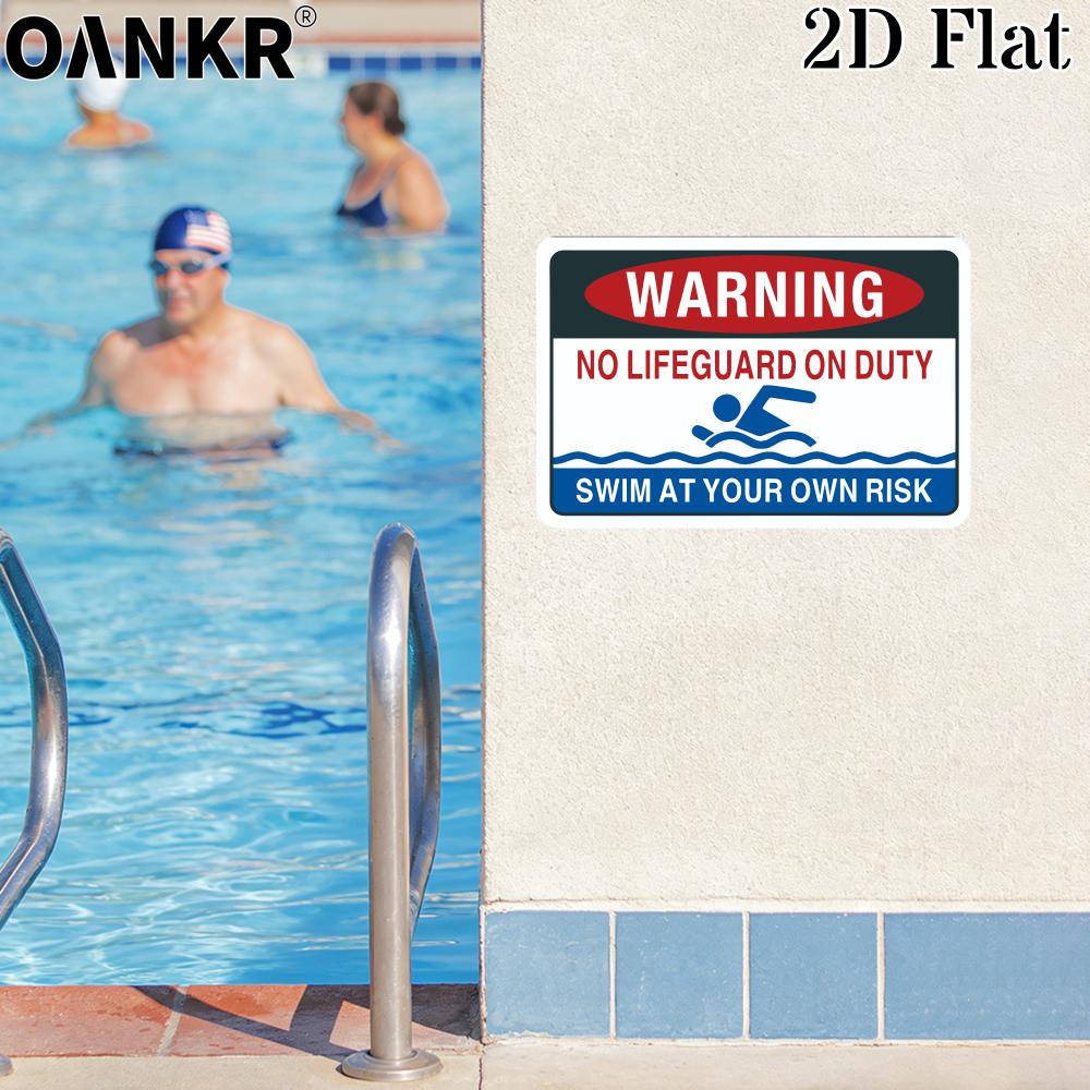 Vintage Pool Warning Metal Tin Sign No Lifeguard On Duty Swim At Your Own Risk Swimming Pool Posters Metal Signs for Pool