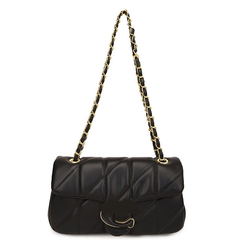 

Сумка кроссбоди под мышкой на цепочке аргайл 2025 - Стильная европейская и американская квадратная сумка через плечо чёрный