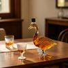 Decantador de Cristal Tallado de Ganso, Decantador de Whisky Tallado 3D con Tapón, Botella Decorativa para Licores para Barra de Casa, Regalo Único para Hombres
