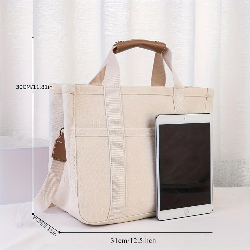 Große Kapazität Multi-Pocket-Umhängetasche mit Fach, Multifunktions-Handtasche, robuster Griff, Beige