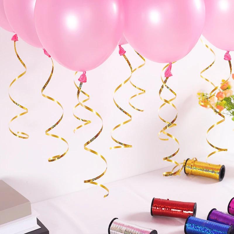 Curling Ribbon Roll Crimps Gold Balloon Ribbons Festival Happy Decoration Crafts Gift Wrapping Birthday Party Decorations Kids