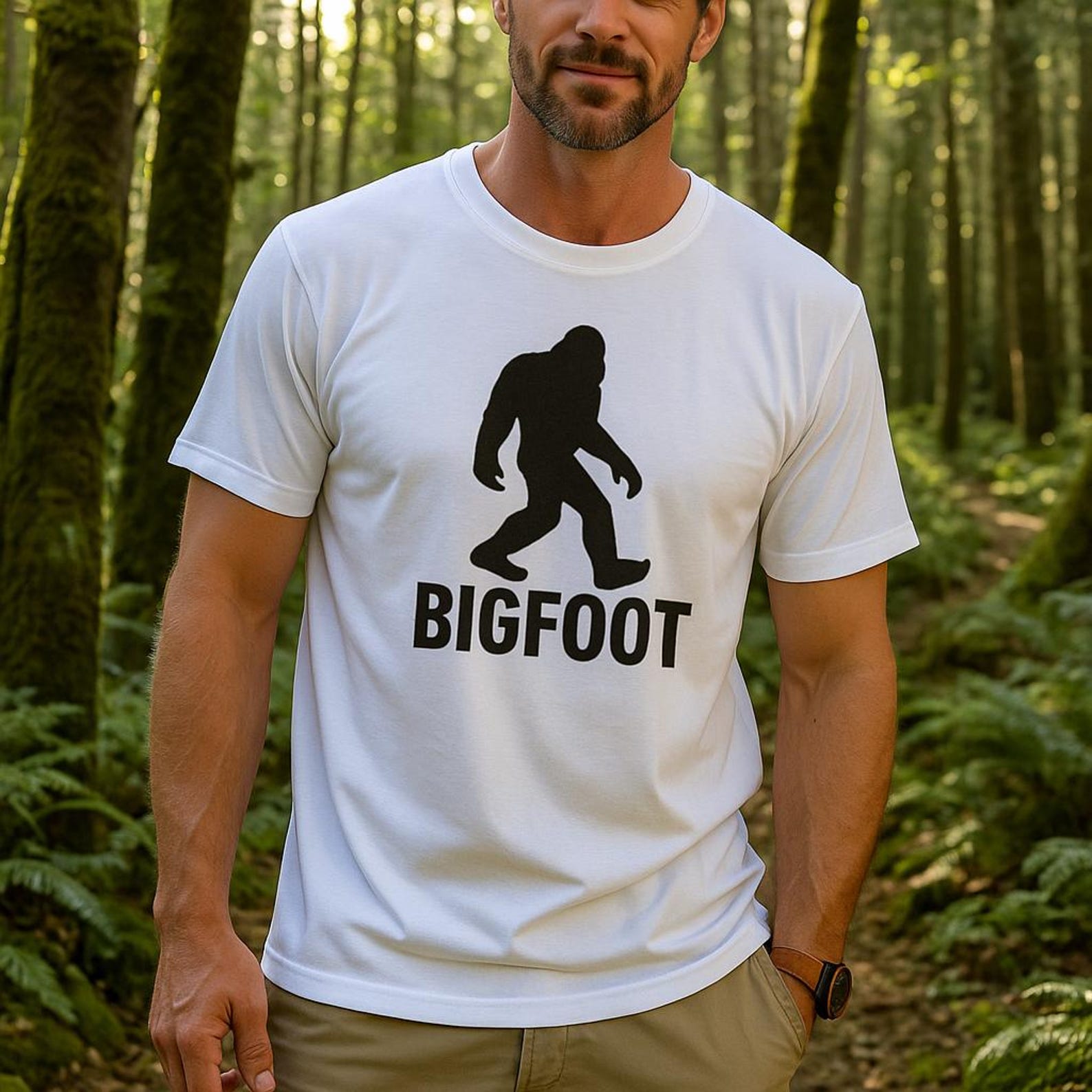 Funny Bigfoot Graphic T-Shirt: Sasquatch Hiking Adventure Tee 3XL