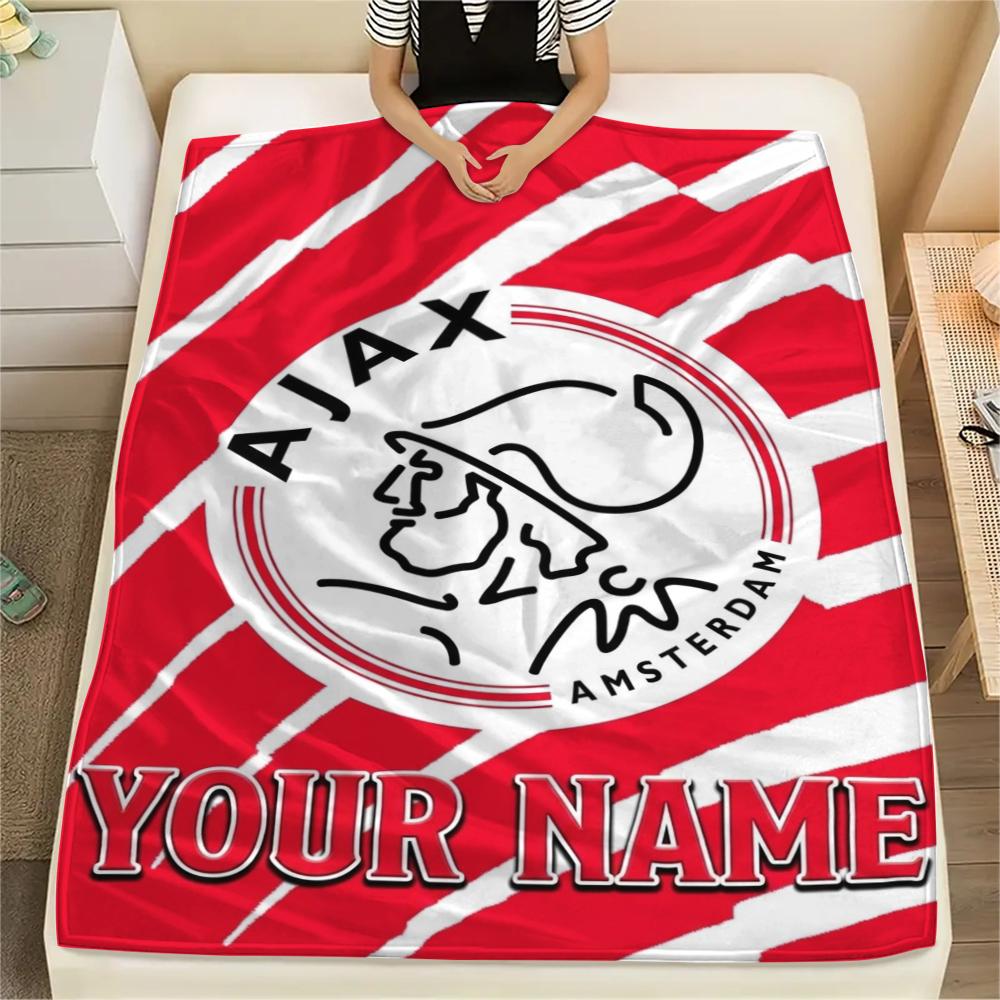 1PC Custom Name AJAX Patterned Flannel Blanket Suitable For All Seasons for Home Decor Warmth and Comfort Gifts Holiday Present