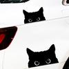 Car Decal Bumper Sticker Car Exterior Decoration Waterproof Peeking Cats Sticker for Car Truck Black 5.9x3.8inch