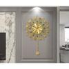 Luxury Golden European‑Style Wall Clock,Fashion Creative Hanging Clock,Wall‑Mounted Timepiece For Living Room,Bedroom Home Decor (Battery Not Included