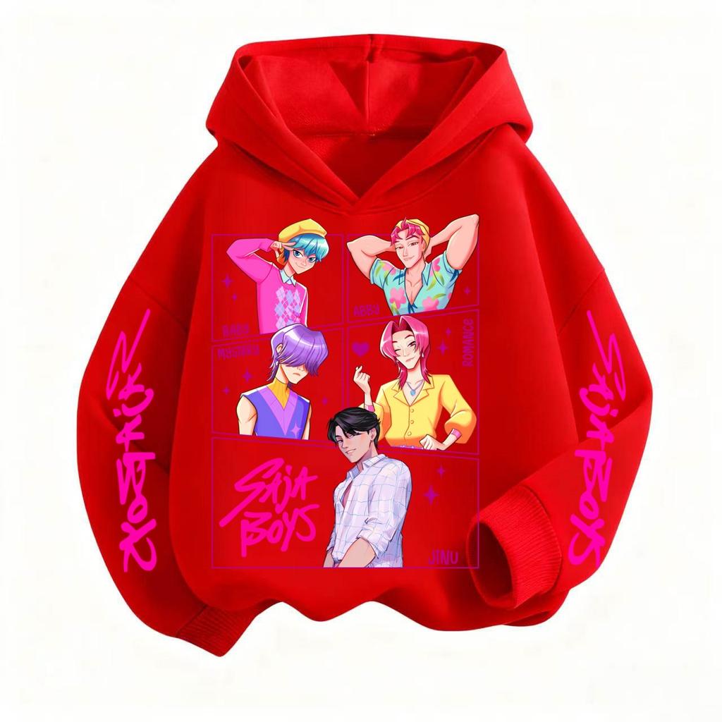 Kpop Demon Hunters Autumn Winter Kids Hoodie Casual Fashion Boys Girls Warm Sweatshirt Anime Clothes