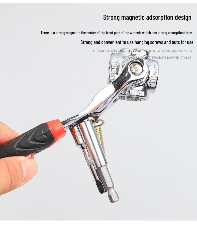 52-in-1 Multi-purpose Universal Socket Wrench Set with 360° Rotating Heads, 8 Pcs
