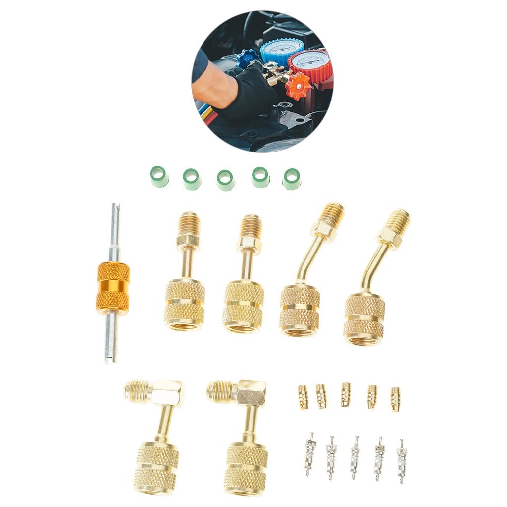 R410A Adapter Set Split Adapter Kit Straight Adapters Air Conditioner Tool System Repair Tool Perfect for Technicians