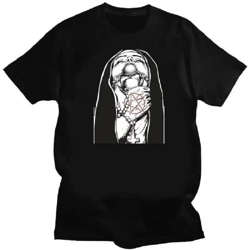 Satanic Nun Tattoos Unholy Tshirt Sexy Men T Summer Comfort Funny Tee Shirt Print Creativity Novelty Male Short Sleeve 80077