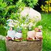 Smile Face Flower Pot  Mini Simulation Rocking Chair Flower Pot Succulent Flowerpots Indoor Outdoor Homes Garden Ornaments