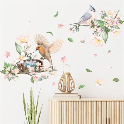 Waterproof Wall Stickers Bird On Branch Self-adhesive Wallpaper For Bedroom Porch Home Wall