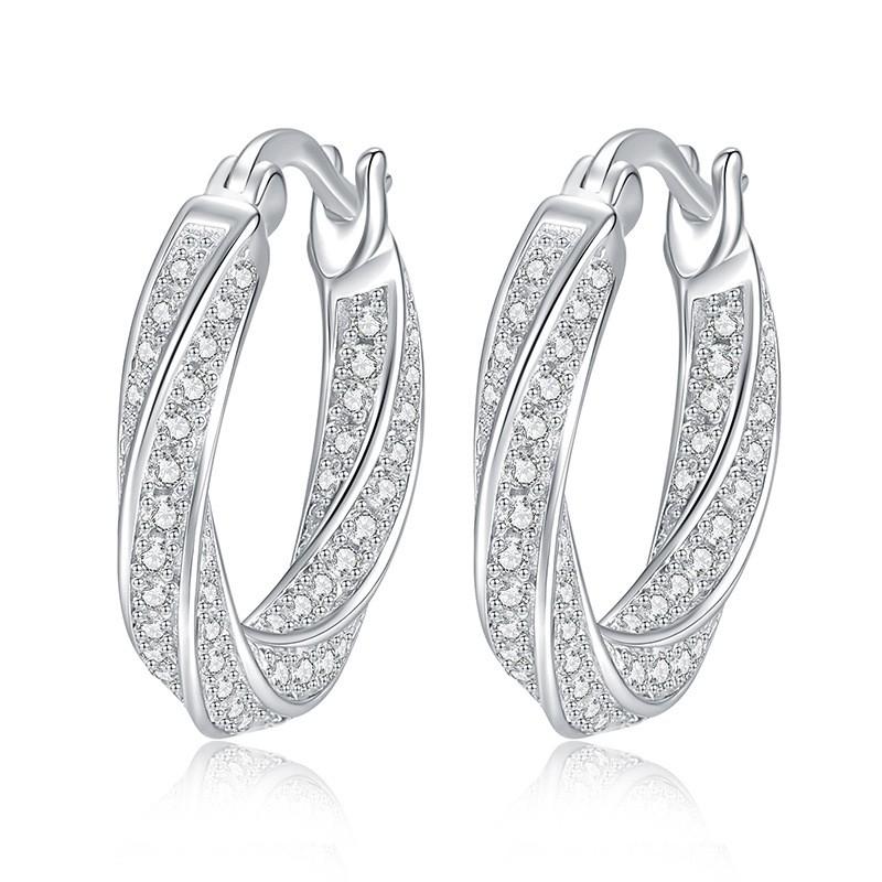 Sterling Mobius Loop Earrings With 1.3ct Moissanite Studs Chic Fashion Jewelry Women 925 Sterling Silver