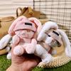 Kawaii Keychain Doll Cartoon Long Eared Rabbit Pendant Rabbit Plush Pendant  Personal Collection
