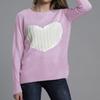 IHUASU Women's Autumn and Winter Loose Pullover O-Neck Knitwear Love Fashion Sweater