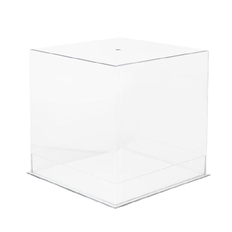 Akryl Transparent Handhållen Bukettlåda Elegant Fyrkantig Transparent Akryl Blomsterhållare Låda Elegant Festpresentbehållare
