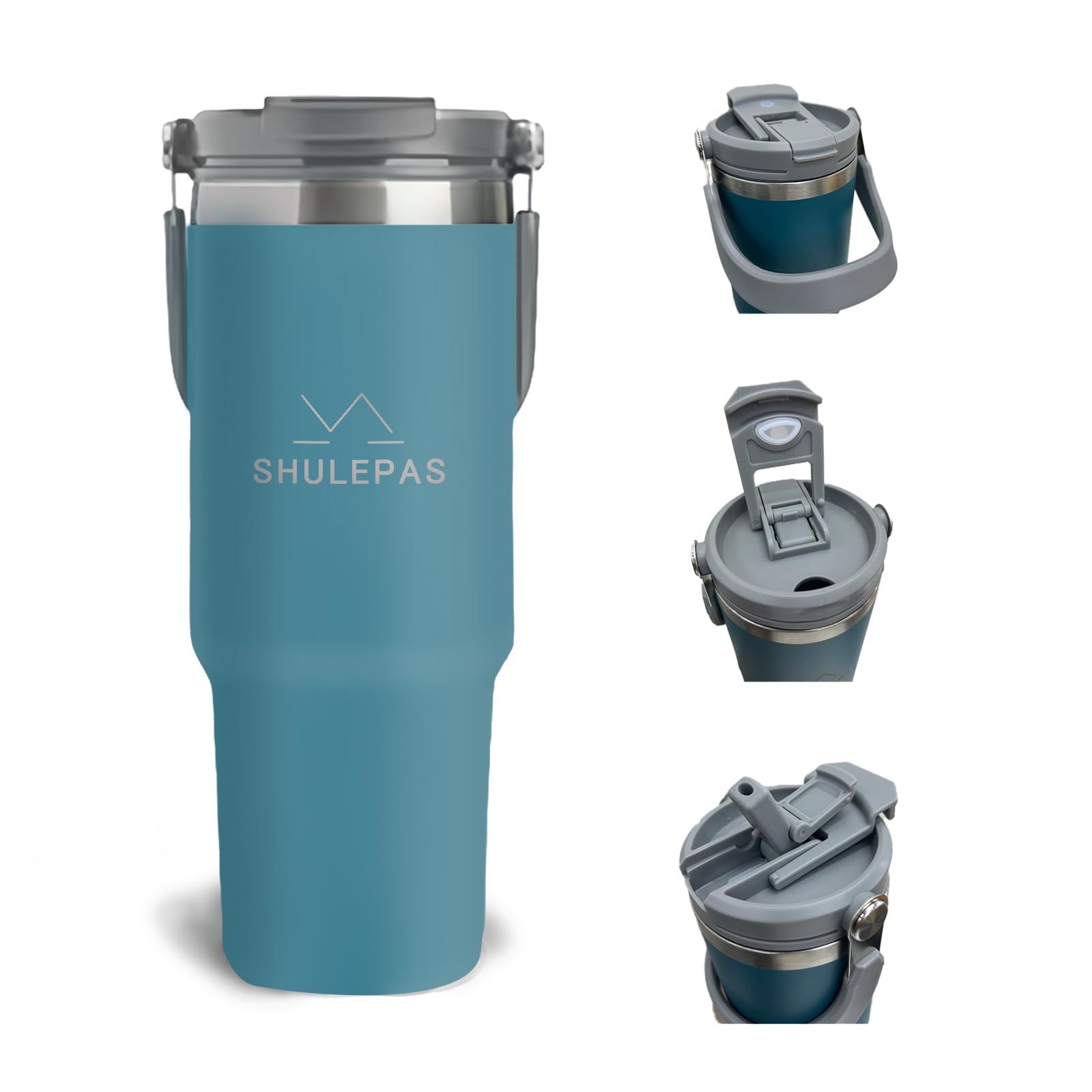 

SHULEPAS 890ml Tumbler with Straw, Large Capacity, Vacuum Insulated, Spill-Proof, Keeps Water Hot or Cold, Wide Mouth, Direct Drinking, with Lid and