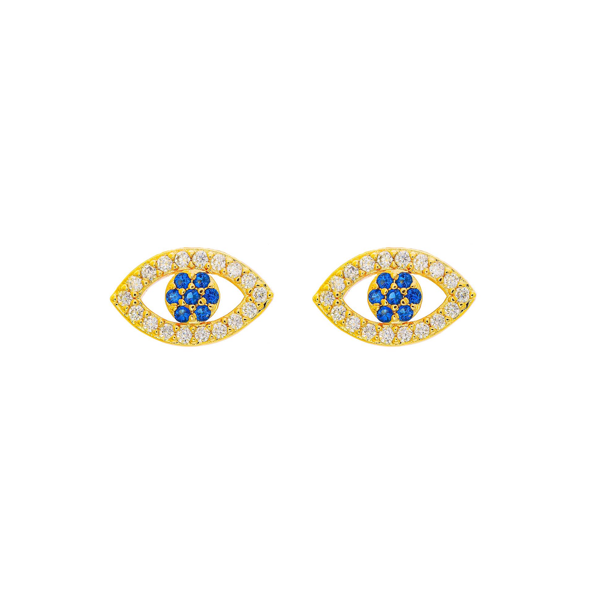 

Light luxury mixed color irregular design brass stud earrings