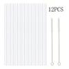 Replacement Straws for Stanley 40 oz Cup Tumbler, 12 Pack Clear Reusable Plastic Straws, 2 Straw Brushes,for Stanley Cup