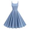 Hebe Style Vintage Dot Print Sleeveless Midi Dress For Casual Travel