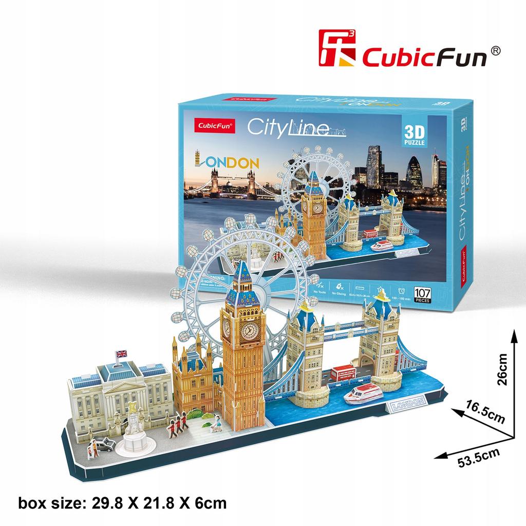 Cubic fun puzzle 3d city line london londyn cubicfun 107 elementy mc253h