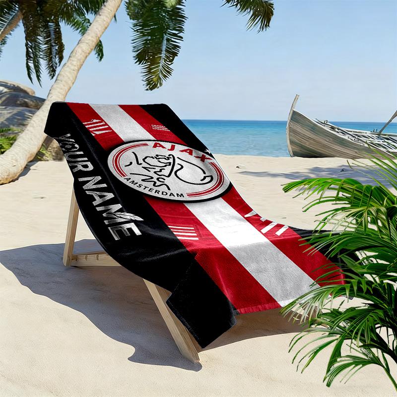 AFC Ajax Print Beach Towel, Large Soft Quick Dry Towel for Beach Camping Swimming