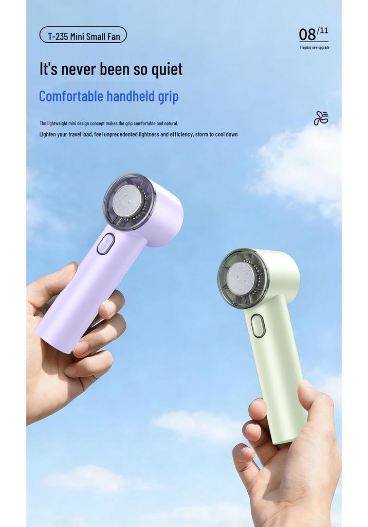Portable Handheld Fan with 5 Speeds & Long-lasting Battery, Ideal for Home & Outdoor Use with Semiconductor Cooling